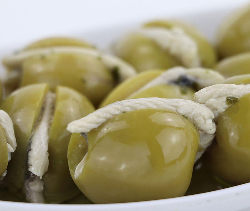 ACEITUNA GORDAL RELLENA DE BOQUERÓN EN VINAGRE DE KIELE
